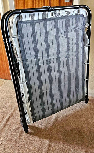 Single folding bed metal - metal, frame