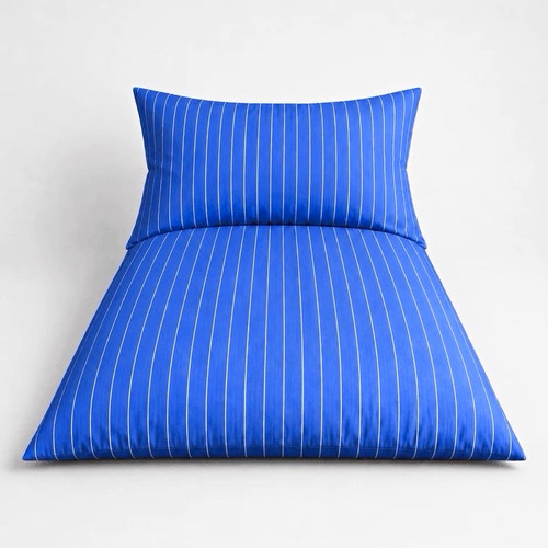 Blue striped single - blue, bed