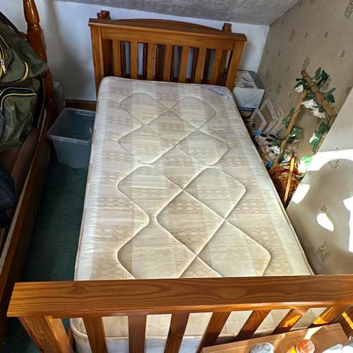 Wooden single bed frame brown - single,
