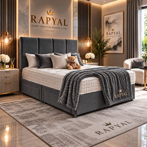 Plush divan bed set with - bed, lux