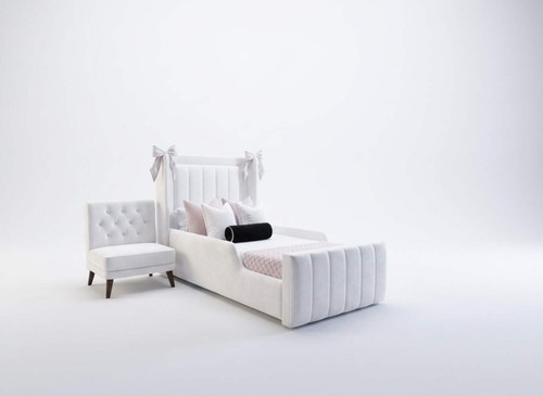 Line kids velvet bed - velvet,