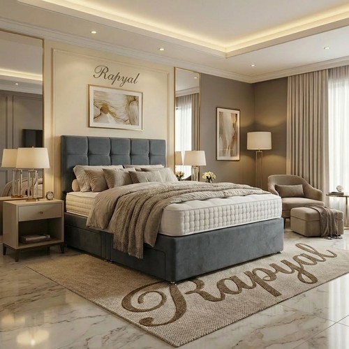 Plush divan bed set with - bed,
