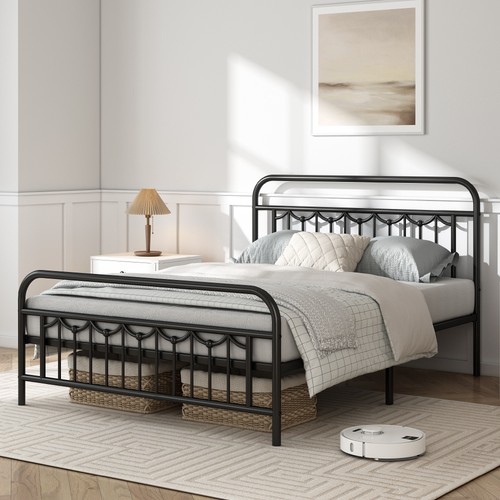 Metal bed frame - bed, w/headboard