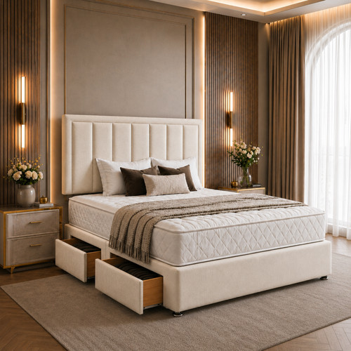 Plush divan bed - set, with