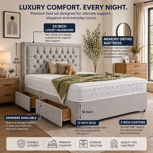 Plush divan bed - divan,