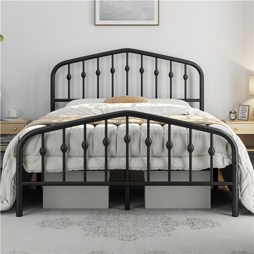 Metal platform bed frame with - platform,