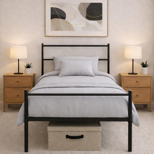 Single metal bed - frame, heavy