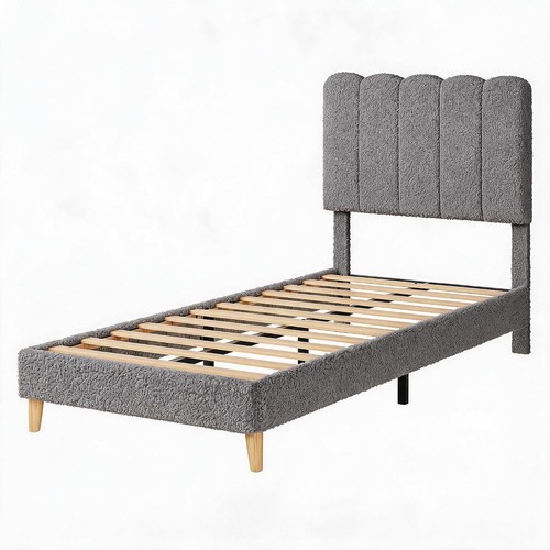 Single upholstered bed frame - single,