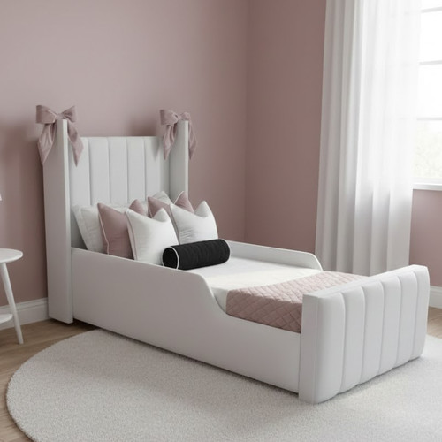 Winged panel kids bed frame - winged,