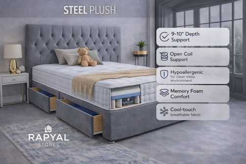 Chesterfield plush divan bed - divan,
